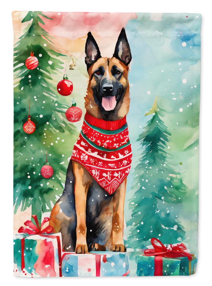 DAC3359CHF 40 x 28 in. Belgian Malinois Christmas Polyester House Flag