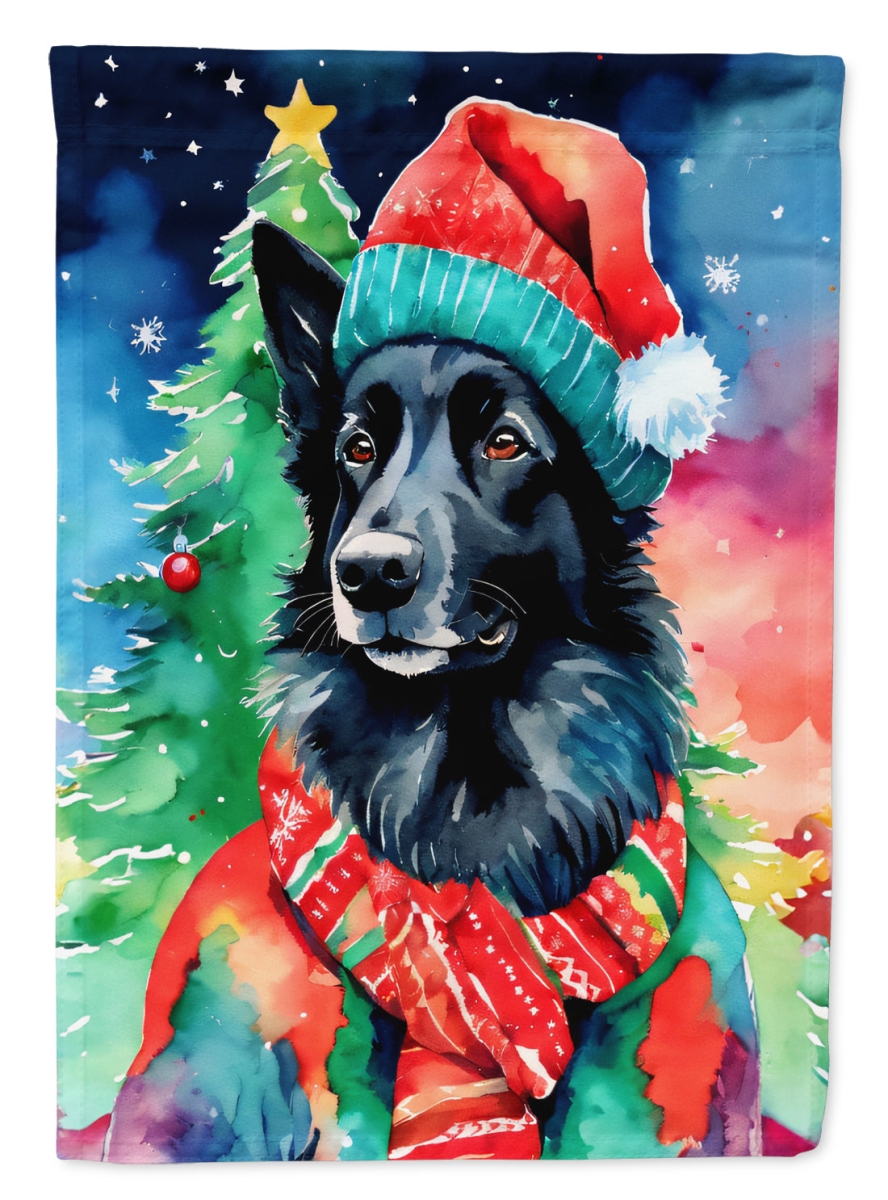 DAC3360CHF 40 x 28 in. Belgian Sheepdog Christmas Polyester House Flag