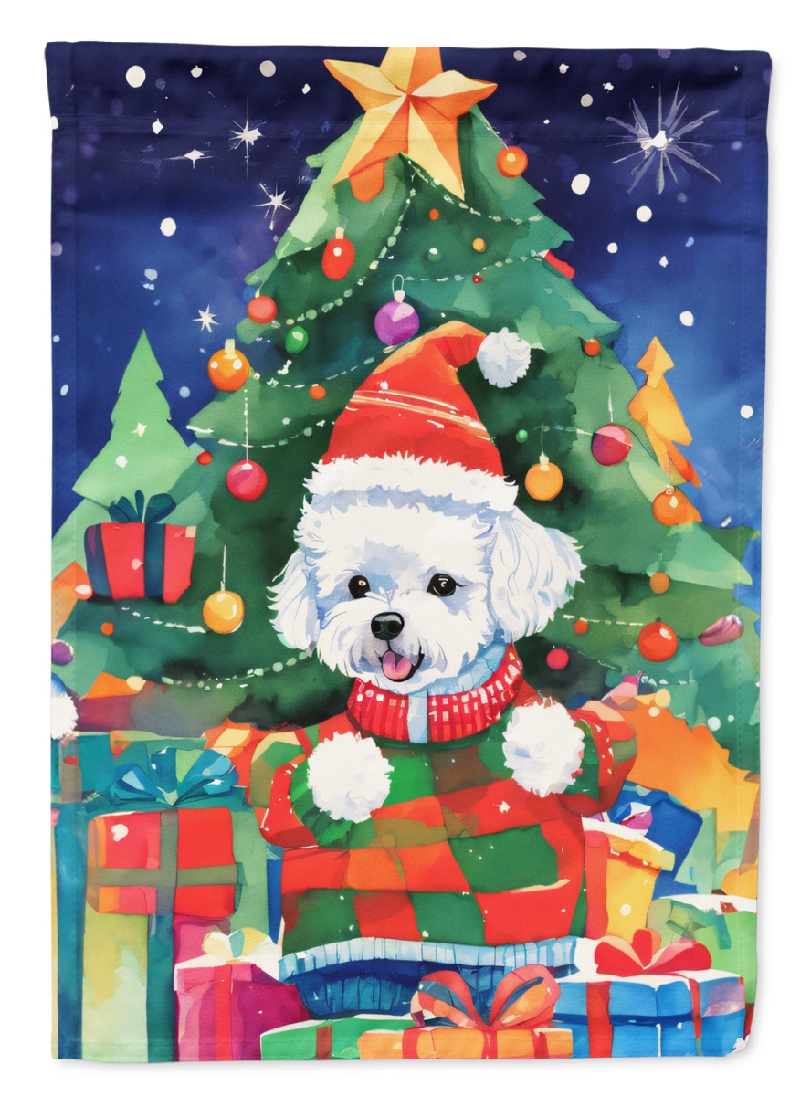 DAC3366CHF 40 x 28 in. Bichon Frise Christmas Polyester House Flag