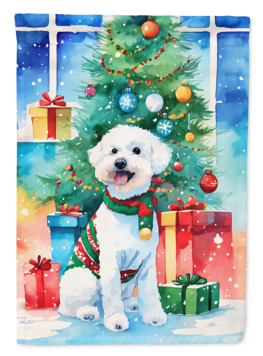 DAC3369CHF 40 x 28 in. Bichon Frise Christmas Polyester House Flag