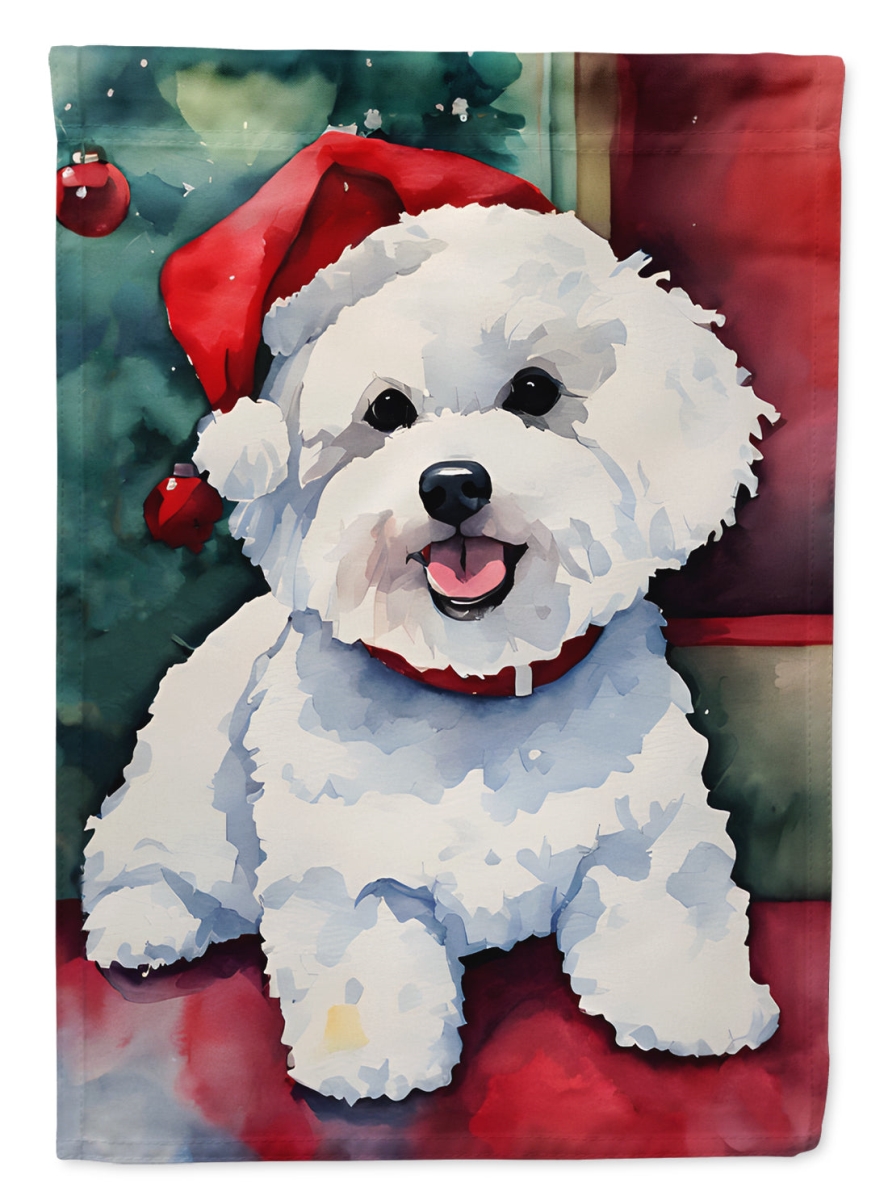 DAC3370CHF 40 x 28 in. Bichon Frise Christmas Polyester House Flag