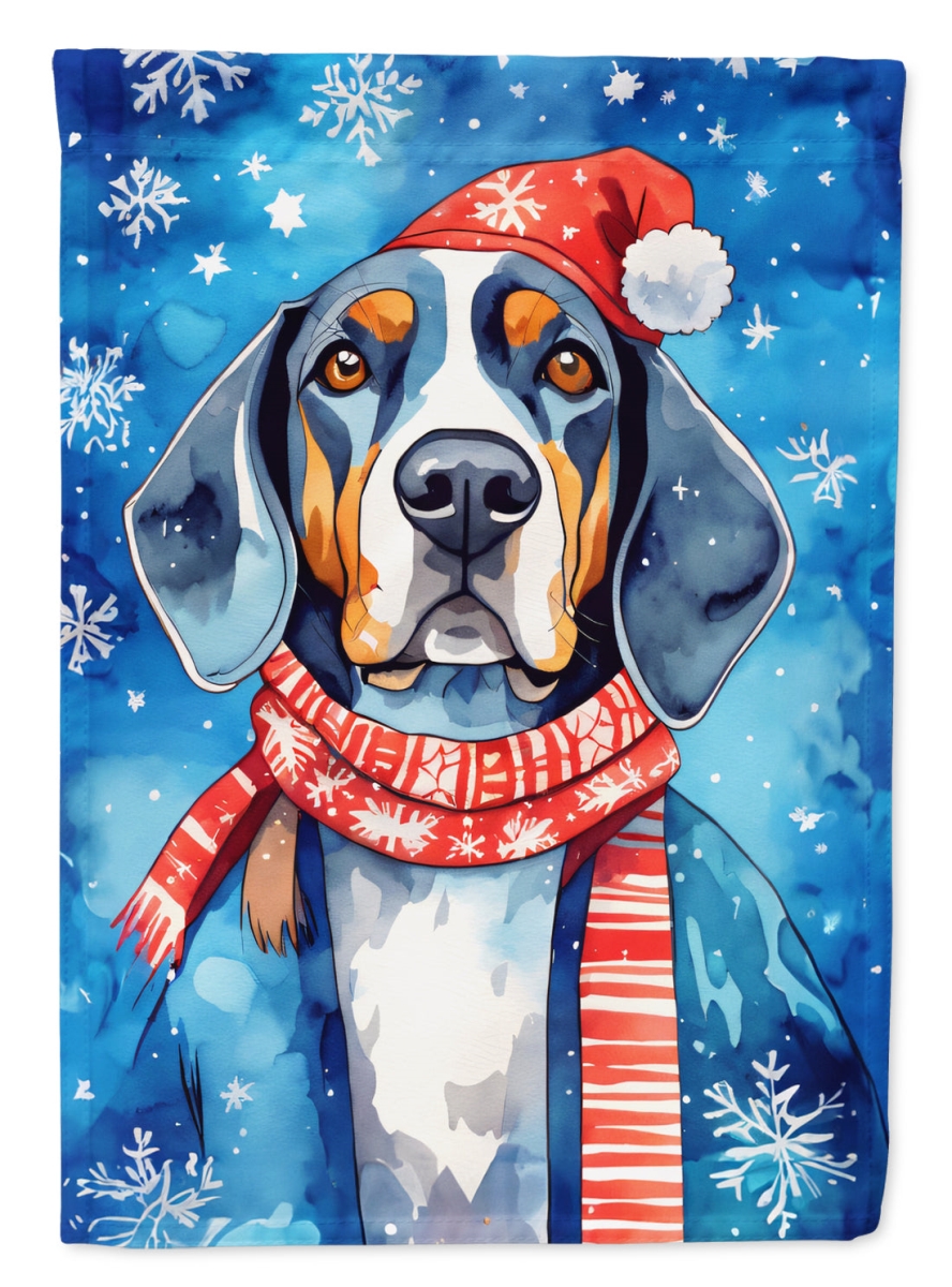 40 x 28 in. Unisex Black & Tan Coonhound Christmas Polyester House Flag