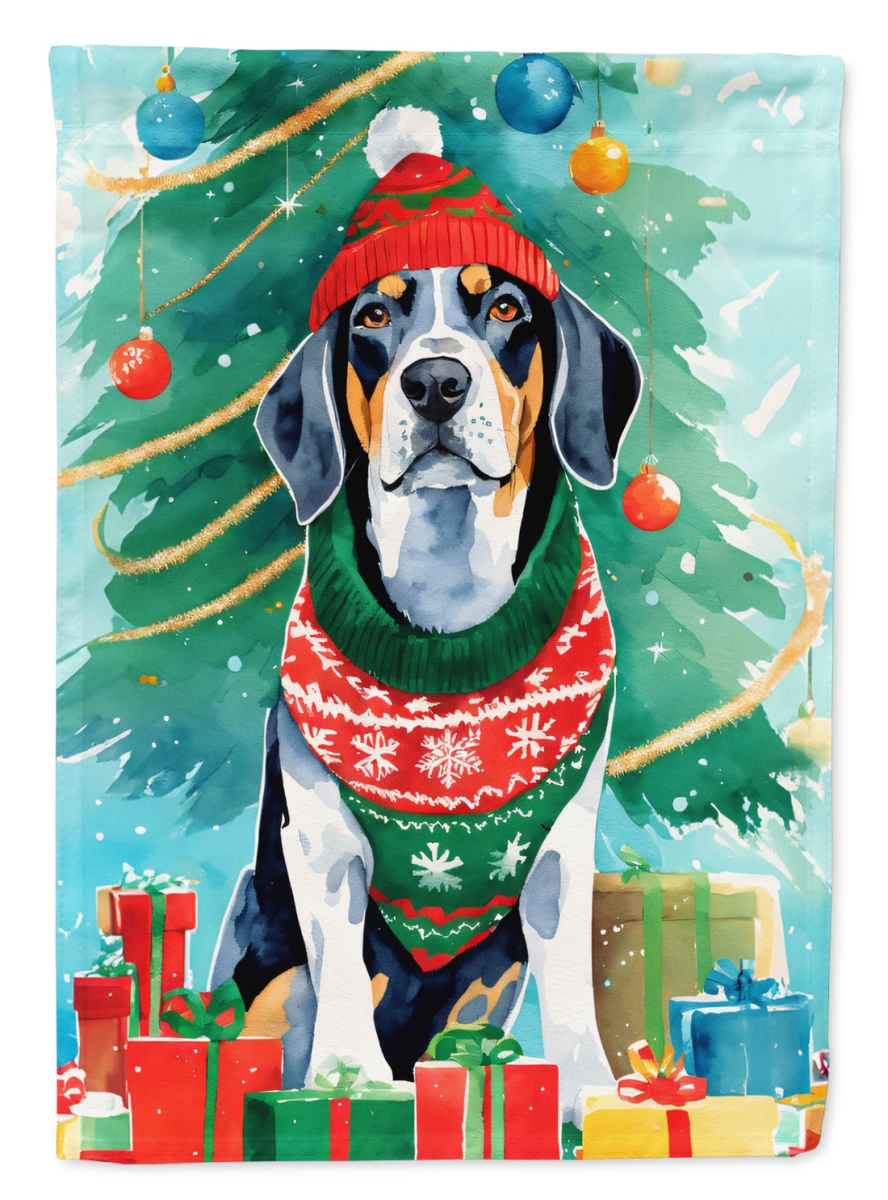DAC3376CHF 40 x 28 in. Bluetick Coonhound Christmas Polyester House Flag