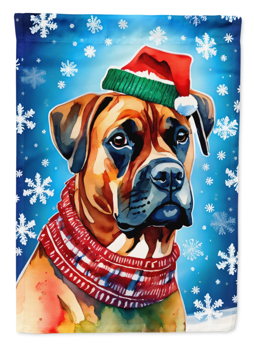 DAC3396CHF 40 x 28 in. Boxer Christmas Polyester House Flag