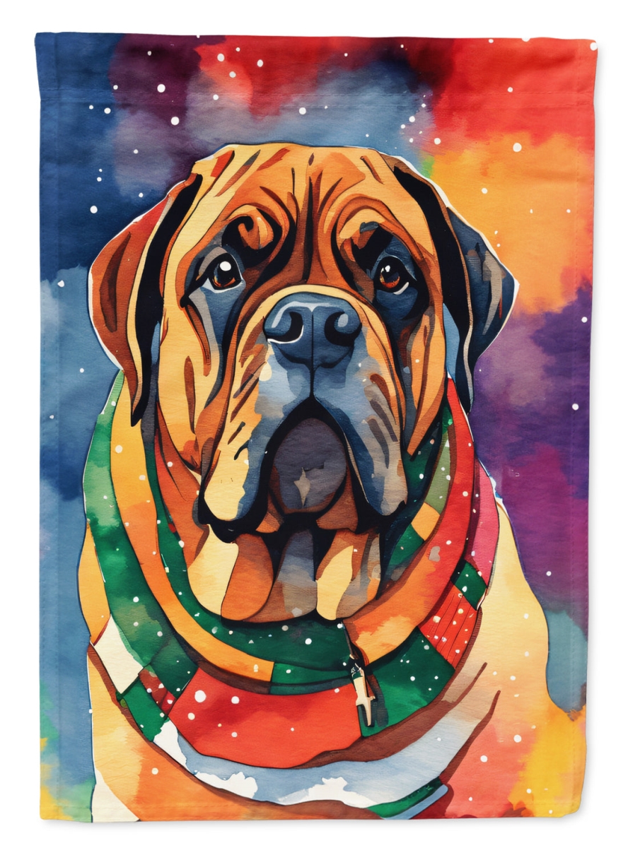 DAC3399CHF 40 x 28 in. Bullmastiff Christmas Polyester House Flag