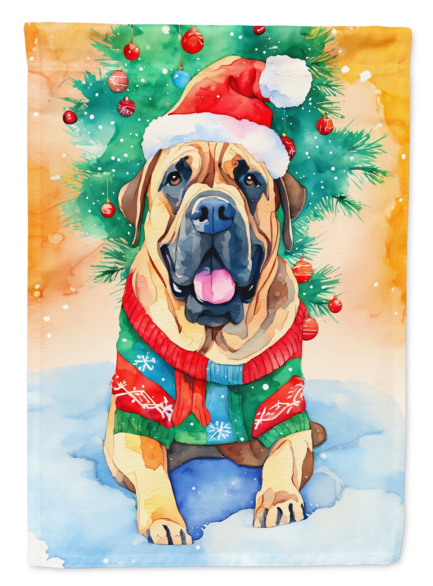 DAC3400CHF 40 x 28 in. Bullmastiff Christmas Polyester House Flag