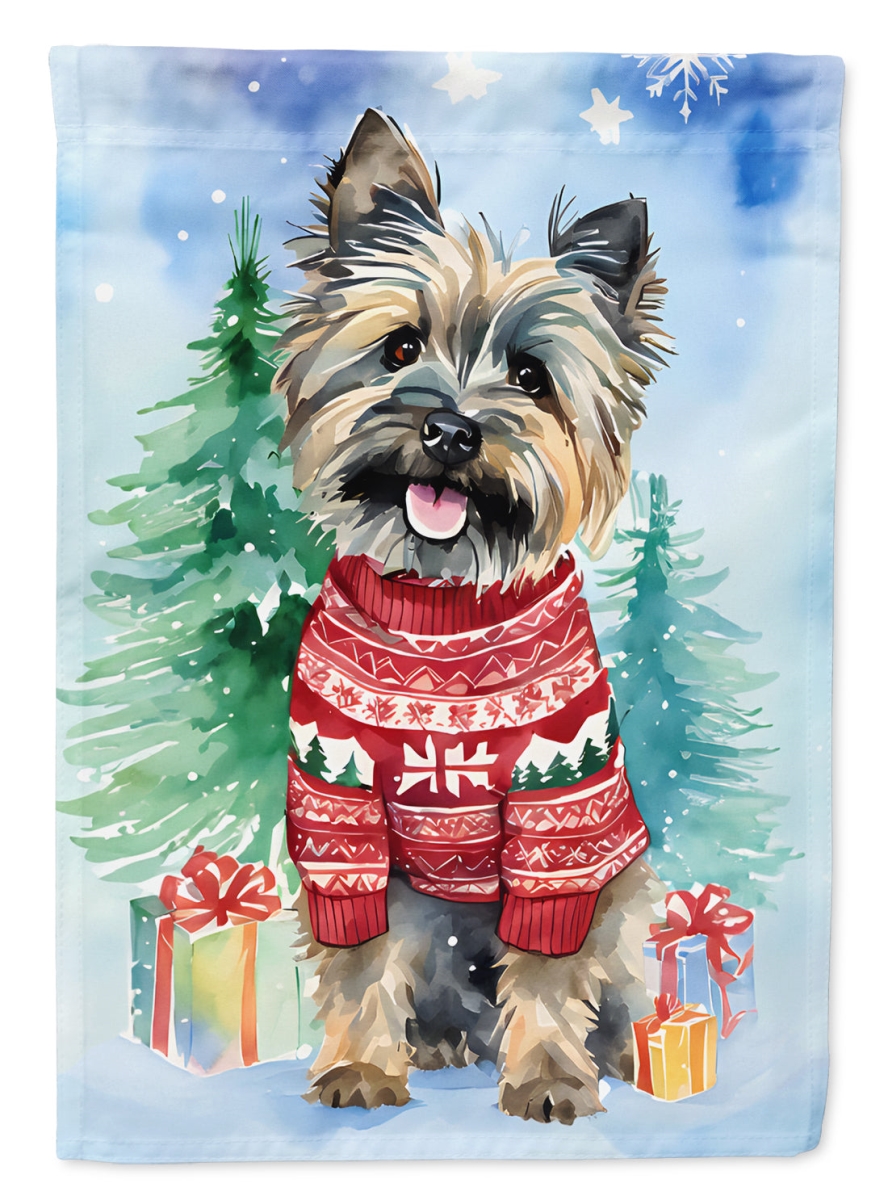 DAC3401CHF 40 x 28 in. Cairn Terrier Christmas Polyester House Flag