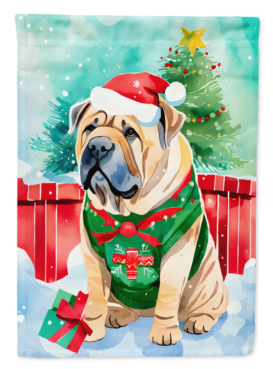 DAC3648CHF 40 x 28 in. Shar Pei Christmas Polyester House Flag