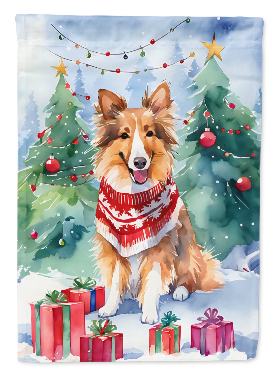 DAC3649CHF 40 x 28 in. Sheltie Christmas Polyester House Flag