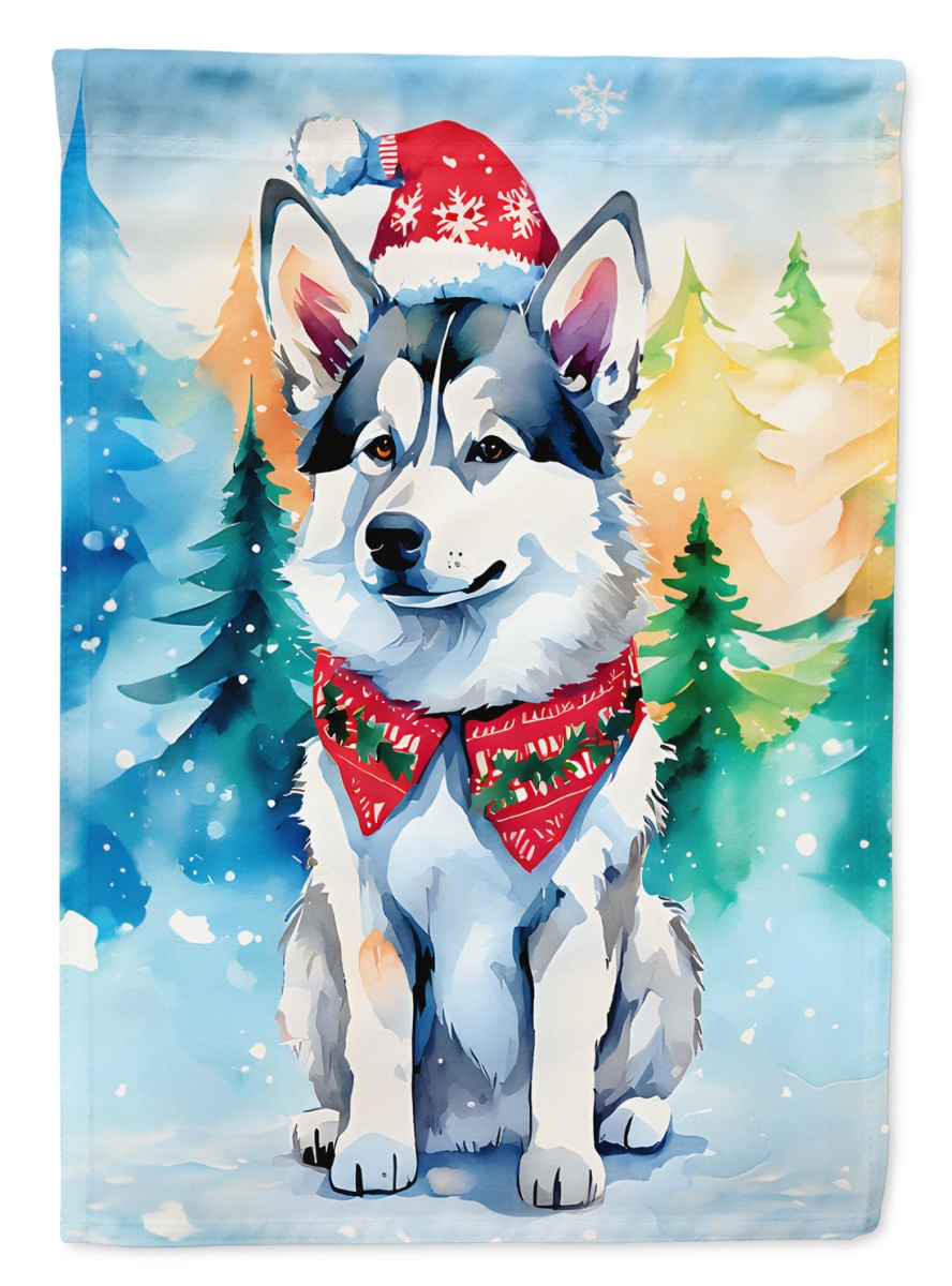 DAC3657CHF 40 x 28 in. Siberian Husky Christmas Polyester House Flag