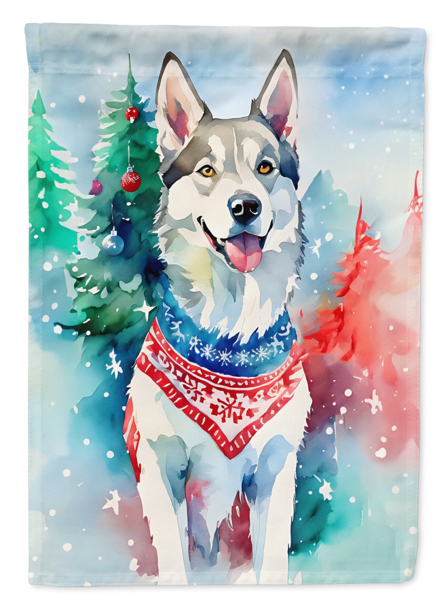 DAC3659CHF 40 x 28 in. Siberian Husky Christmas Polyester House Flag