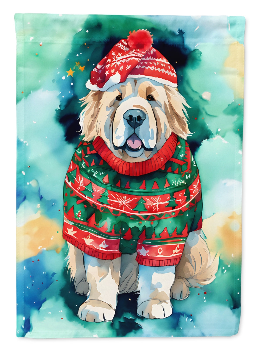 DAC3668CHF 40 x 28 in. Tibetan Mastiff Christmas Polyester House Flag