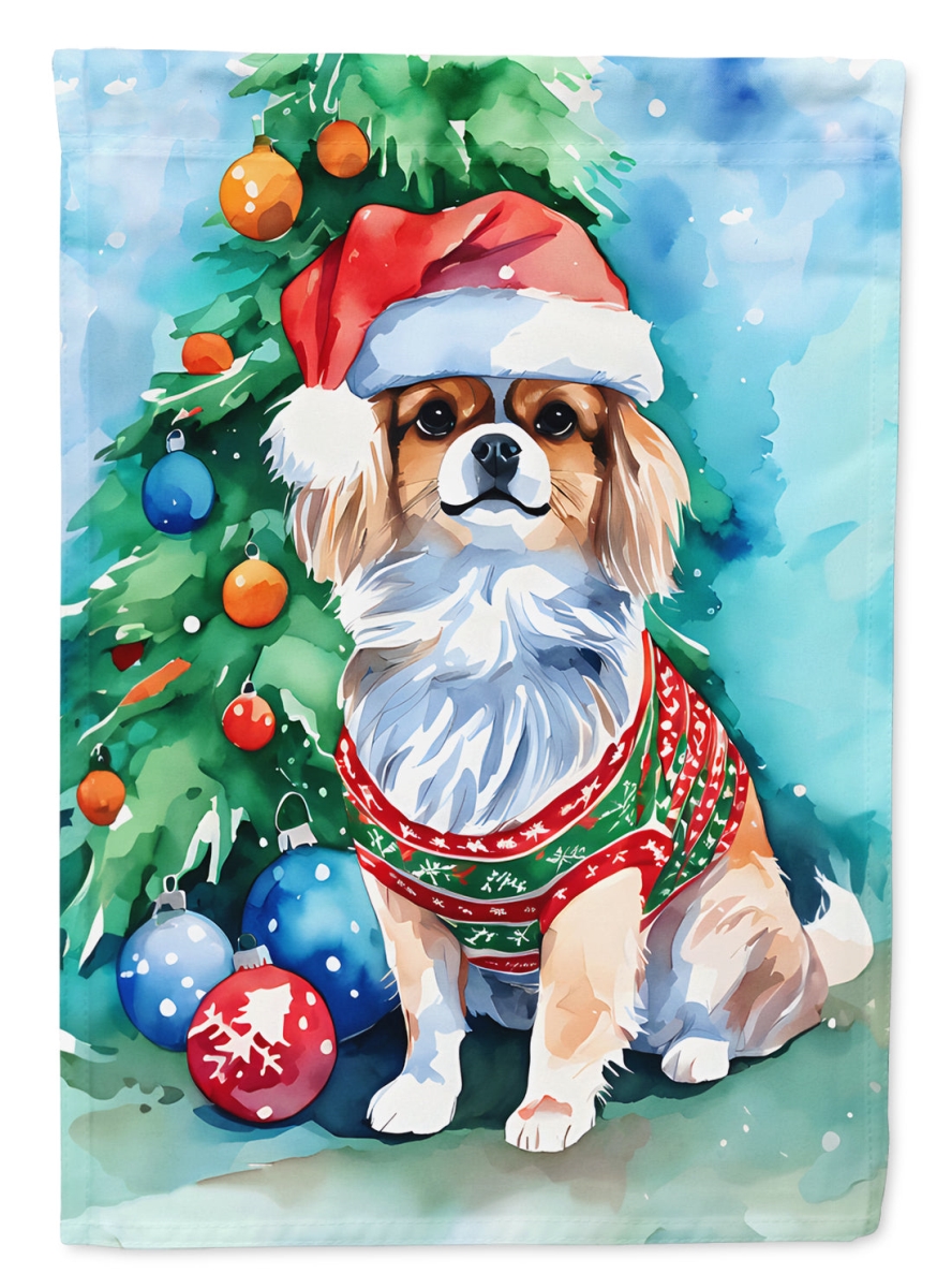 DAC3671CHF 40 x 28 in. Tibetan Spaniel Christmas Polyester House Flag