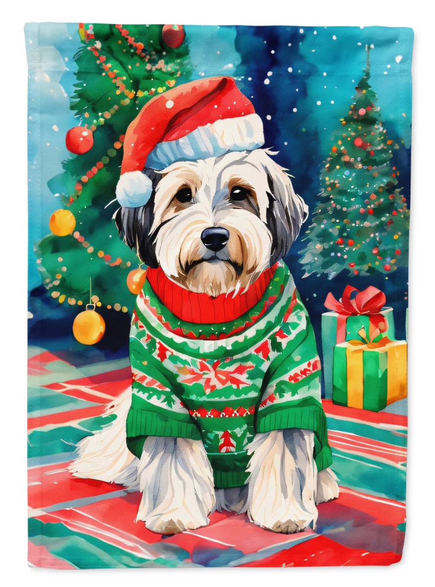 40 x 28 in. Unisex Tibetan Terrier Christmas Polyester House Flag