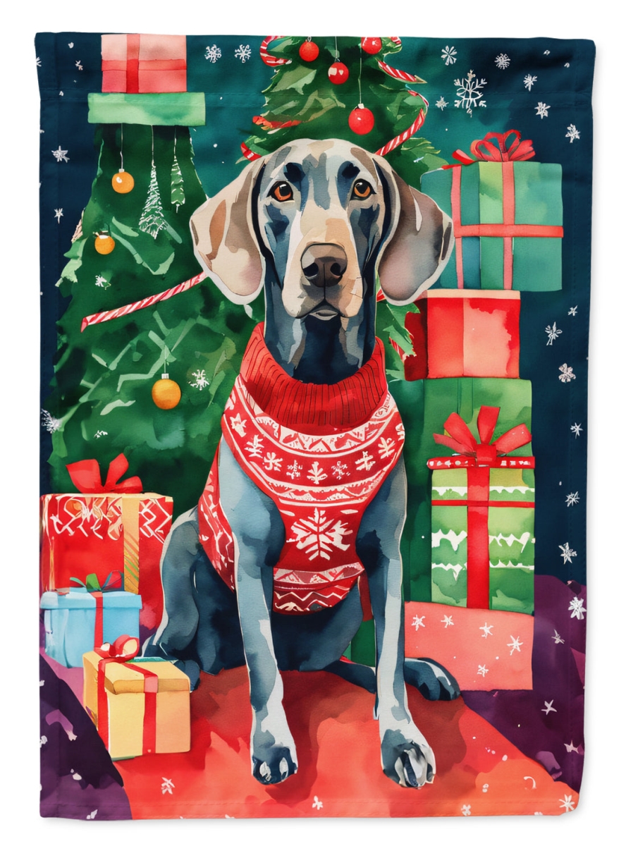 DAC3678CHF 40 x 28 in. Weimaraner Christmas Polyester House Flag