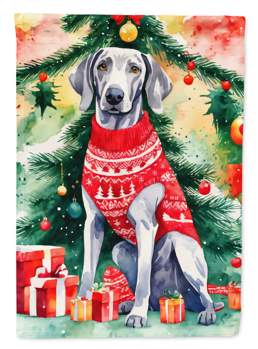 DAC3679CHF 40 x 28 in. Weimaraner Christmas Polyester House Flag