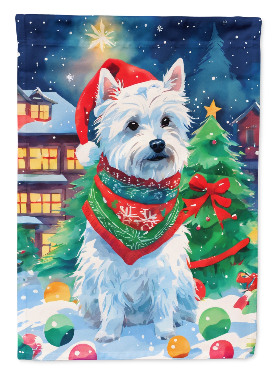 DAC3682CHF 40 x 28 in. Westie Christmas Polyester House Flag