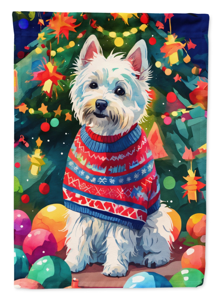 DAC3687CHF 40 x 28 in. Westie Christmas Polyester House Flag