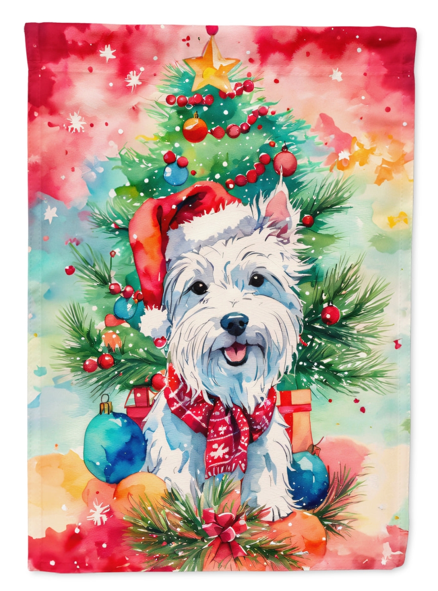 DAC3688CHF 40 x 28 in. Westie Christmas Polyester House Flag