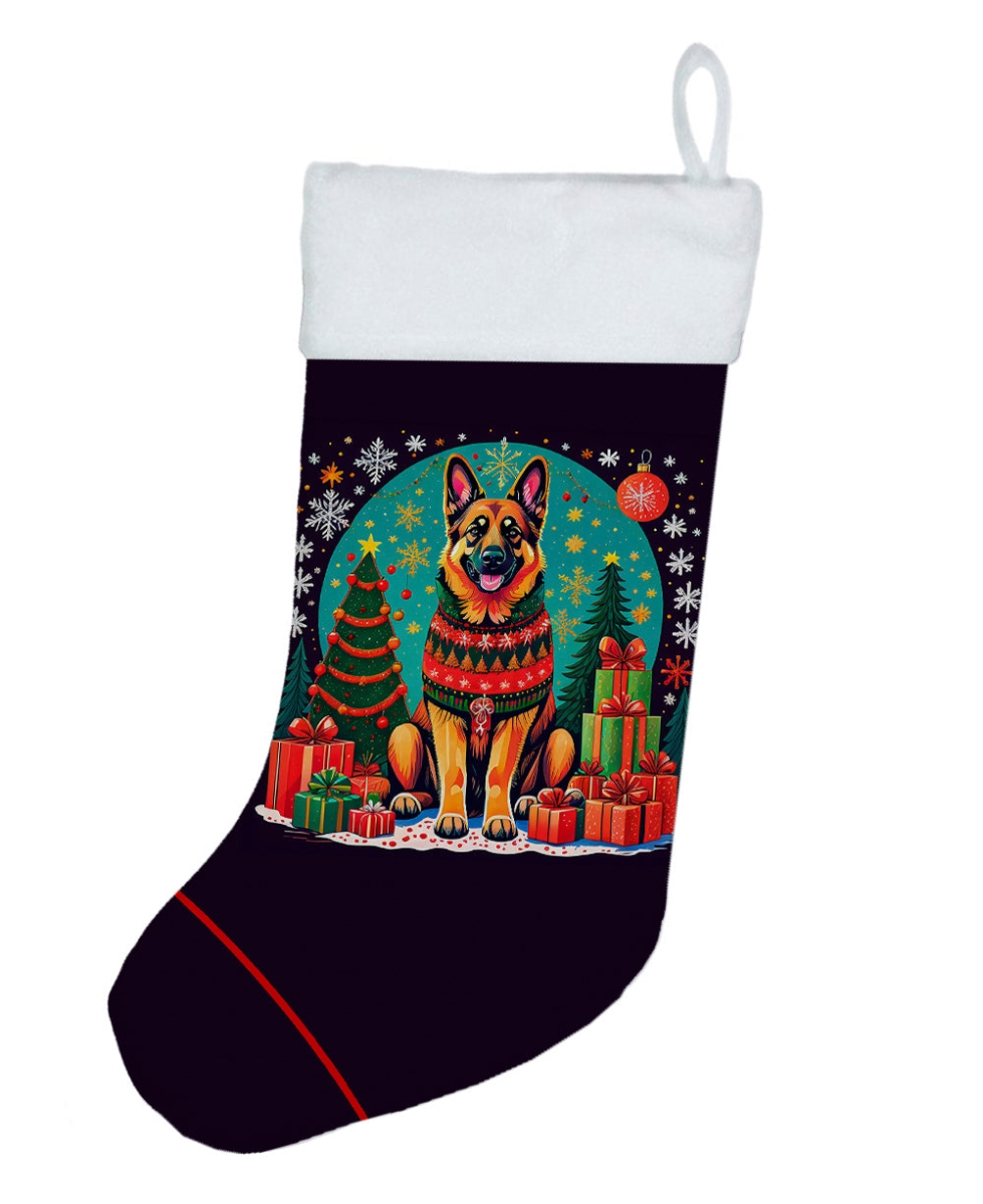 18 x 13.5 in. Unisex German Shepherd Polyester Christmas Stocking