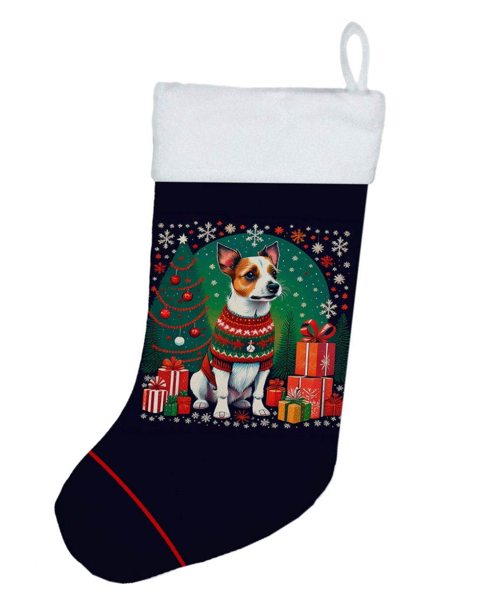 18 x 13.5 in. Unisex Jack Russell Terrier Polyester Christmas Stocking