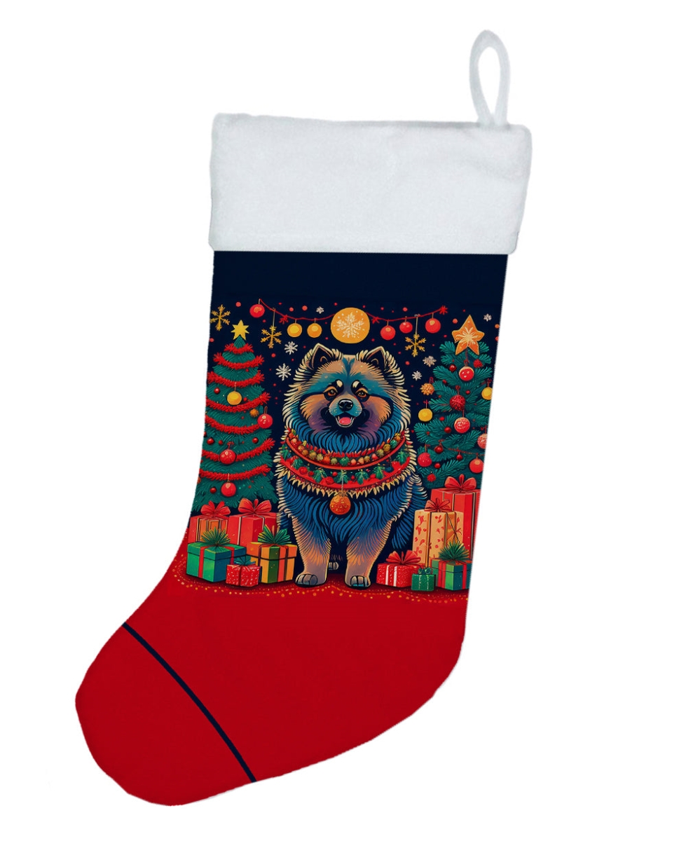 18 x 13.5 in. Unisex Keeshond Polyester Christmas Stocking