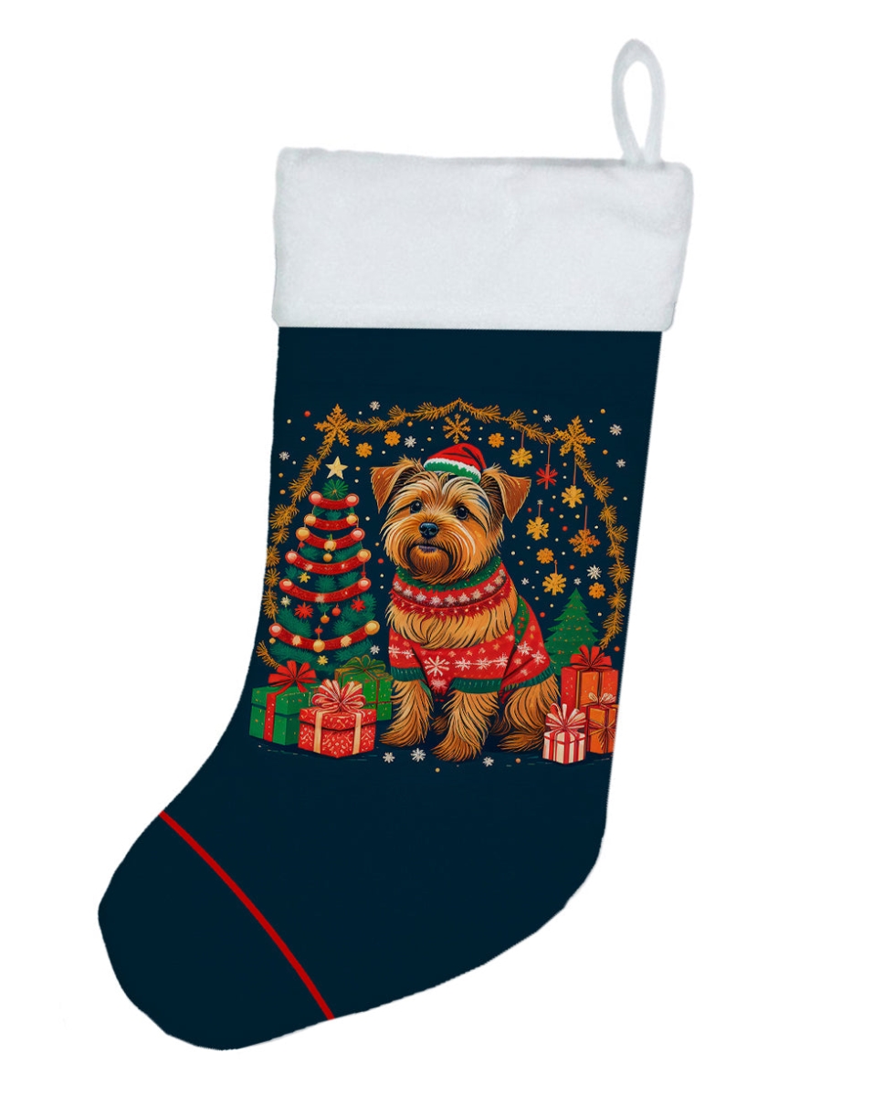 18 x 13.5 in. Unisex Norfolk Terrier Polyester Christmas Stocking