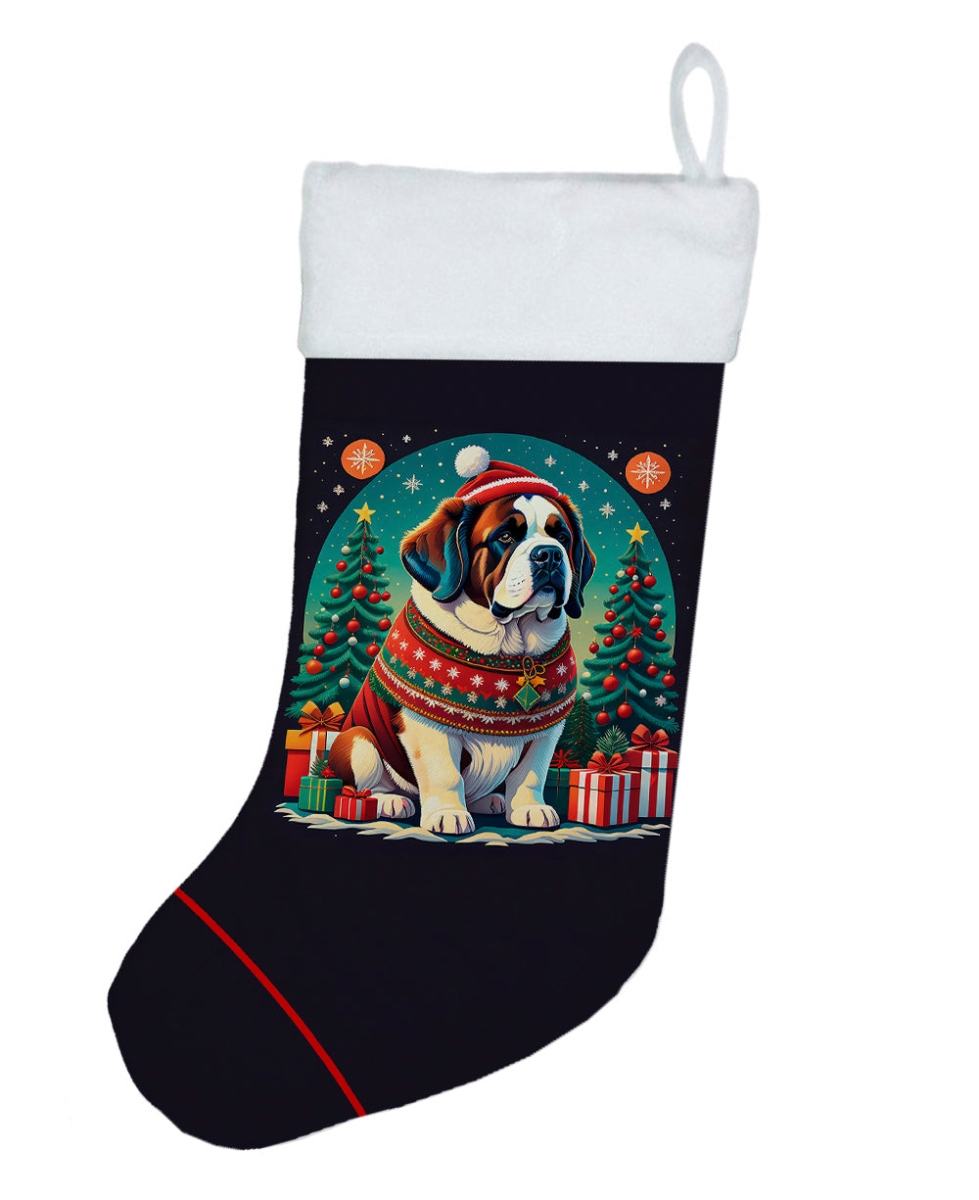 18 x 13.5 in. Unisex Saint Bernard Polyester Christmas Stocking