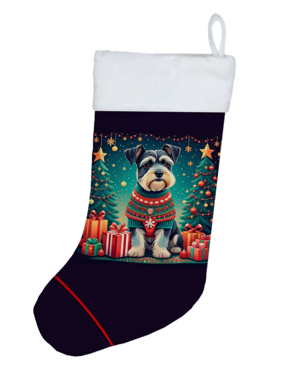 18 x 13.5 in. Unisex Schnauzer Polyester Christmas Stocking