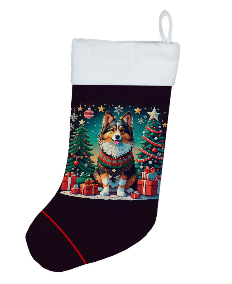 DAC1155CS 18 x 13.5 in. Unisex Sheltie Polyester Christmas Stocking