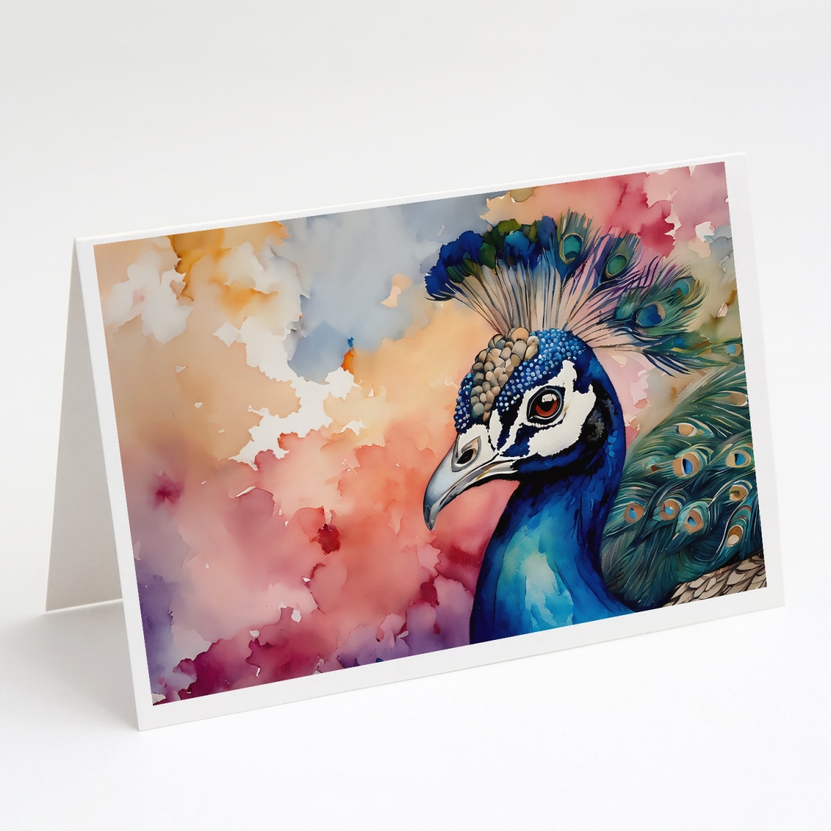 5 x 7 in. Unisex Peacock Greeting Cards - Pack of 8
