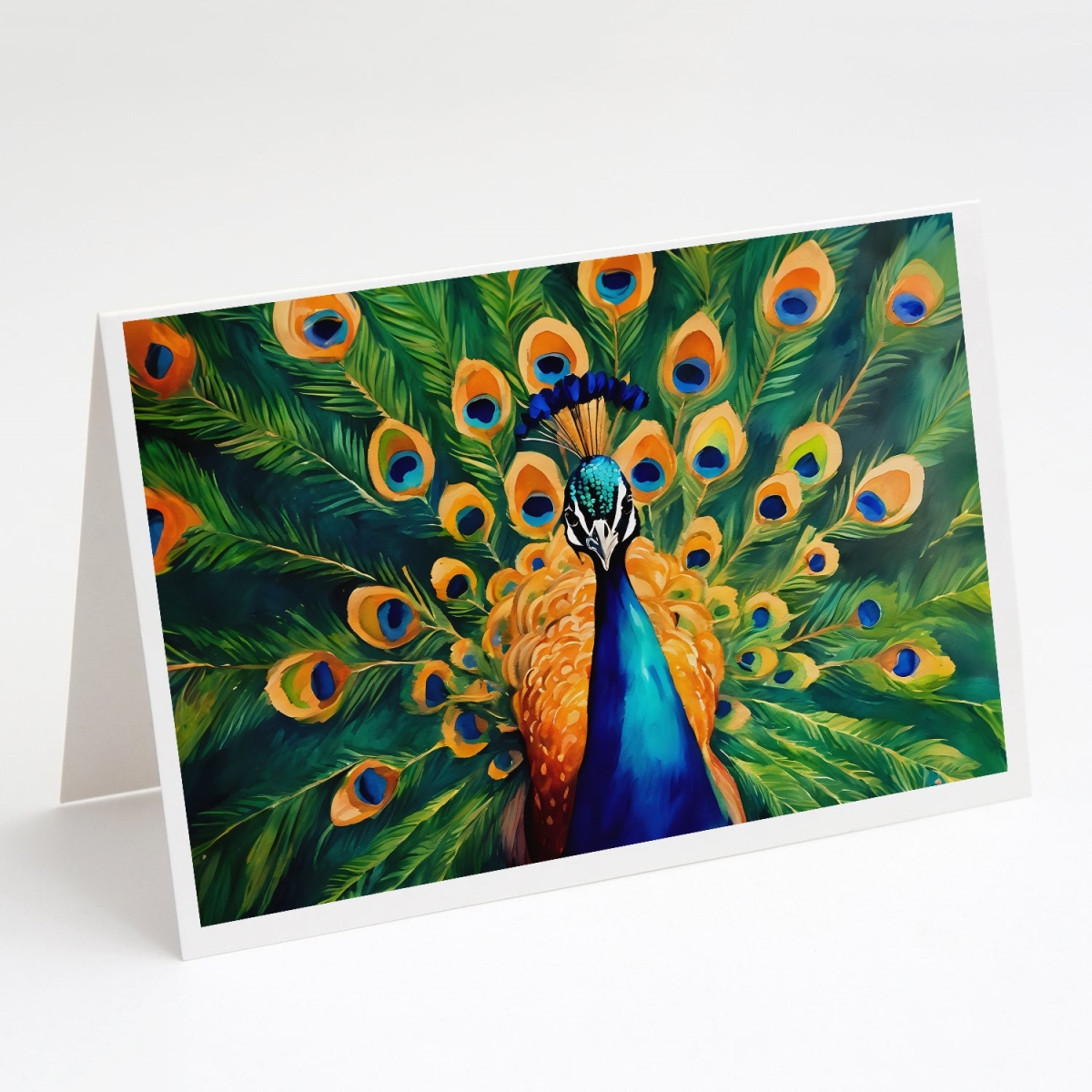 5 x 7 in. Unisex Peacock Greeting Cards - Pack of 8