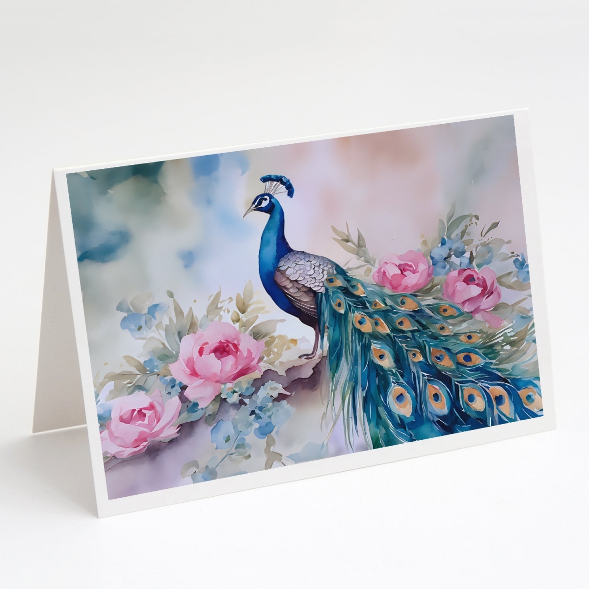 5 x 7 in. Unisex Peacock Greeting Cards - Pack of 8