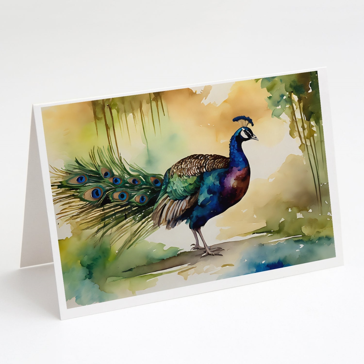 5 x 7 in. Unisex Peacock Greeting Cards - Pack of 8