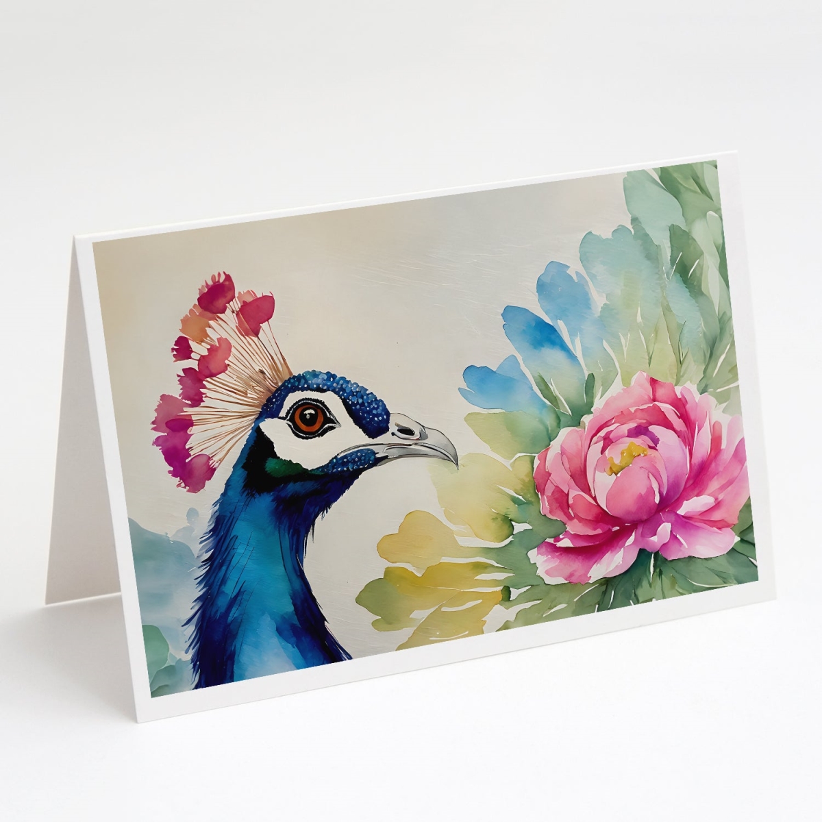 5 x 7 in. Unisex Peacock Greeting Cards - Pack of 8