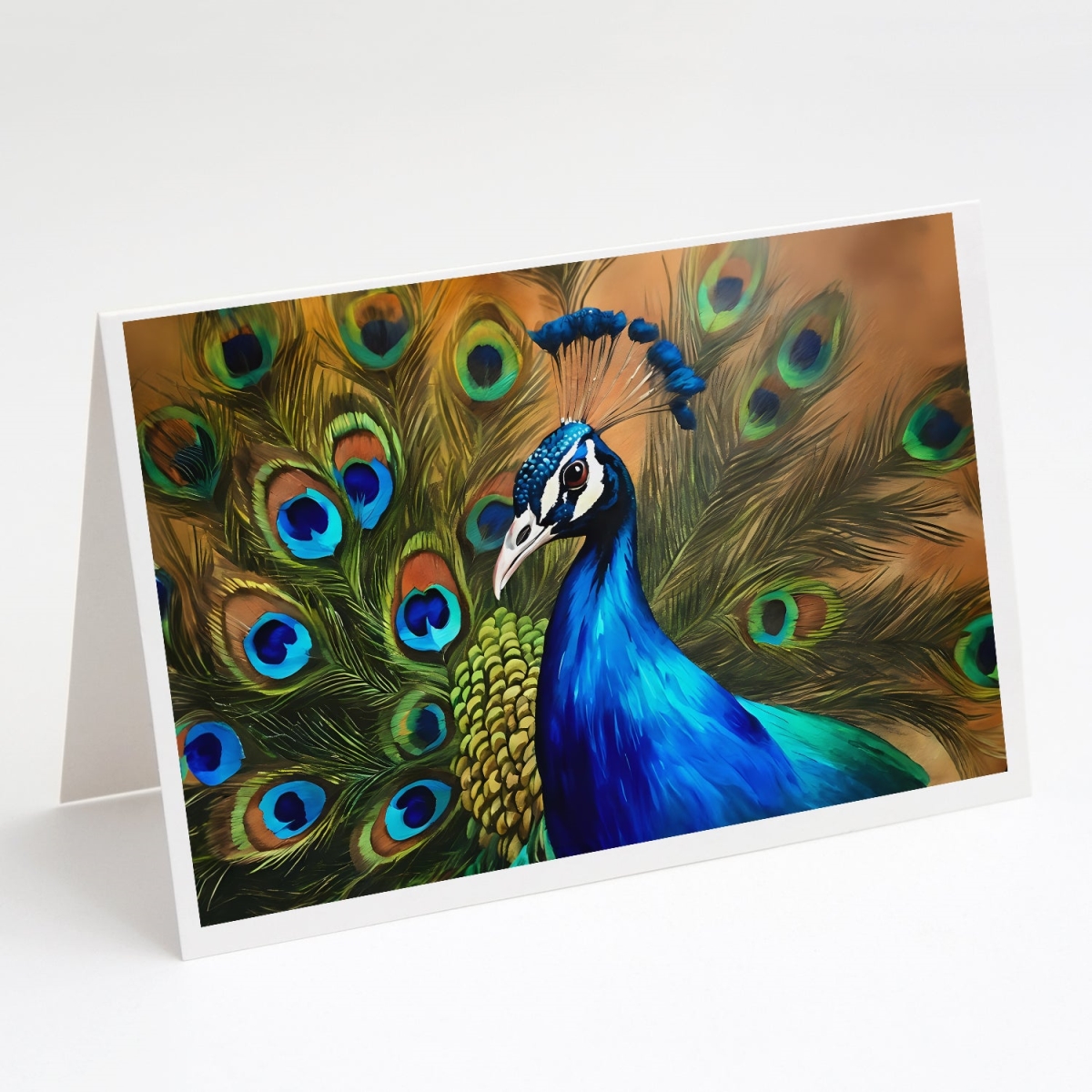 5 x 7 in. Unisex Peacock Greeting Cards - Pack of 8