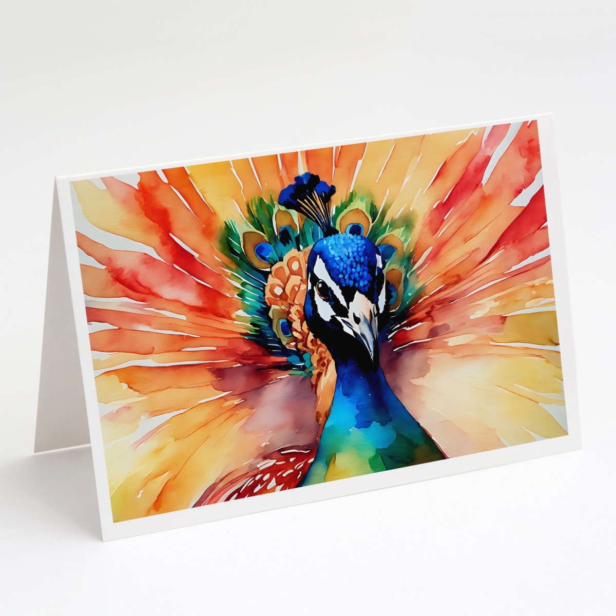 5 x 7 in. Unisex Peacock Greeting Cards - Pack of 8