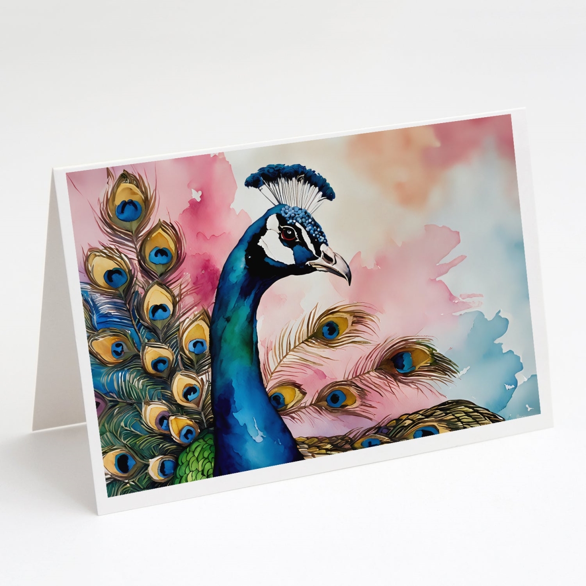 5 x 7 in. Unisex Peacock Greeting Cards - Pack of 8