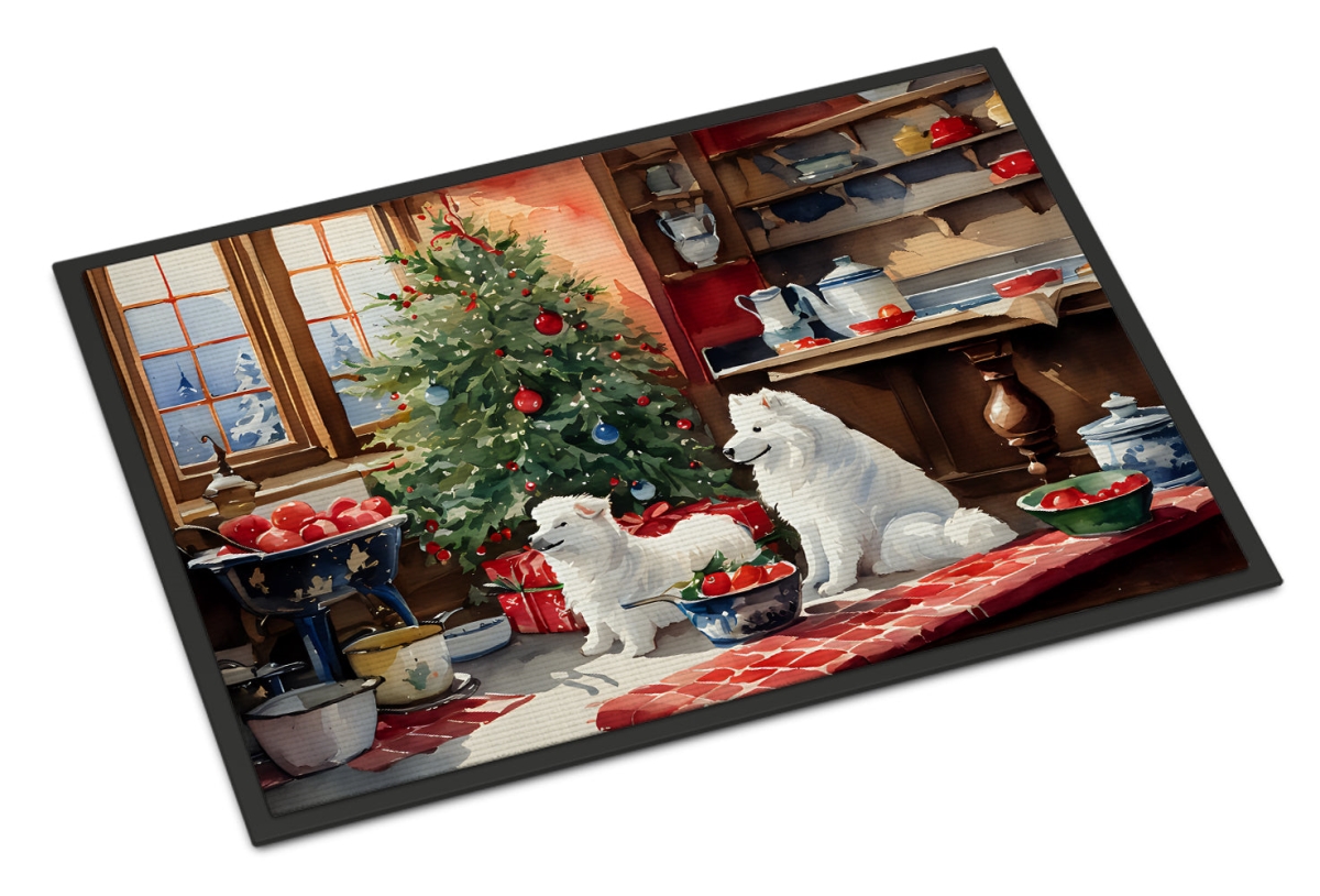 DAC3877MAT 18 x 27 in.  Samoyed Christmas Cookies Doormat