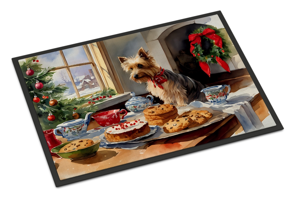 DAC3885MAT 18 x 27 in.  Silky Terrier Christmas Cookies Doormat