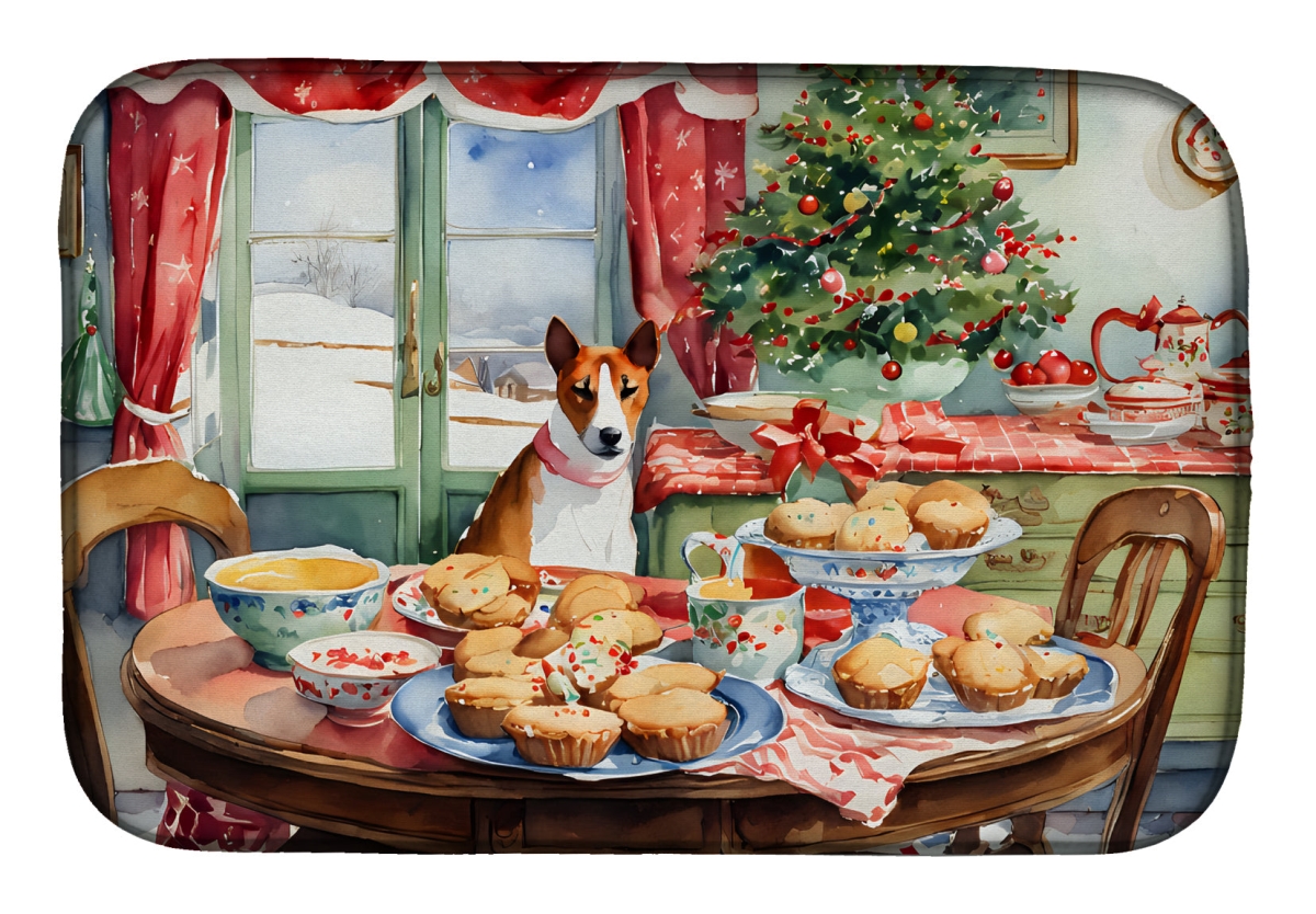 DAC3720DDM 21 x 14 in.  Basenji Christmas Cookies Dish Drying Mat
