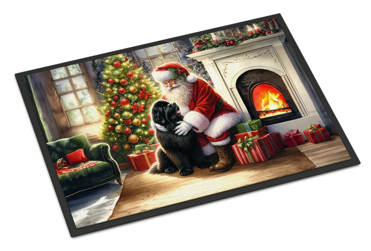 24 x 36 in. Unisex foundland & Santa Claus Doormat