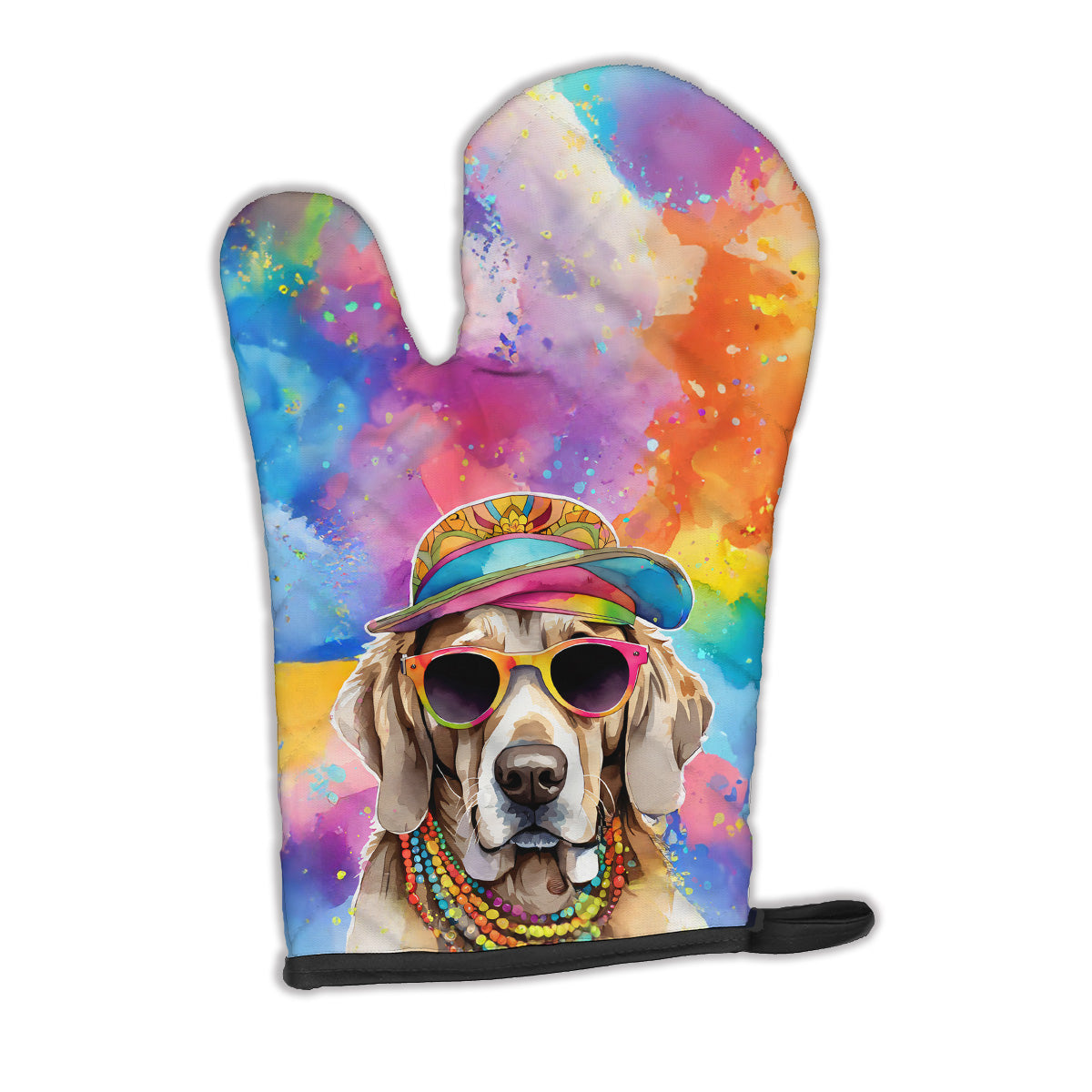 12 x 8.5 in. Unisex Weimaraner Hippie Dawg Polyester Oven Mitt
