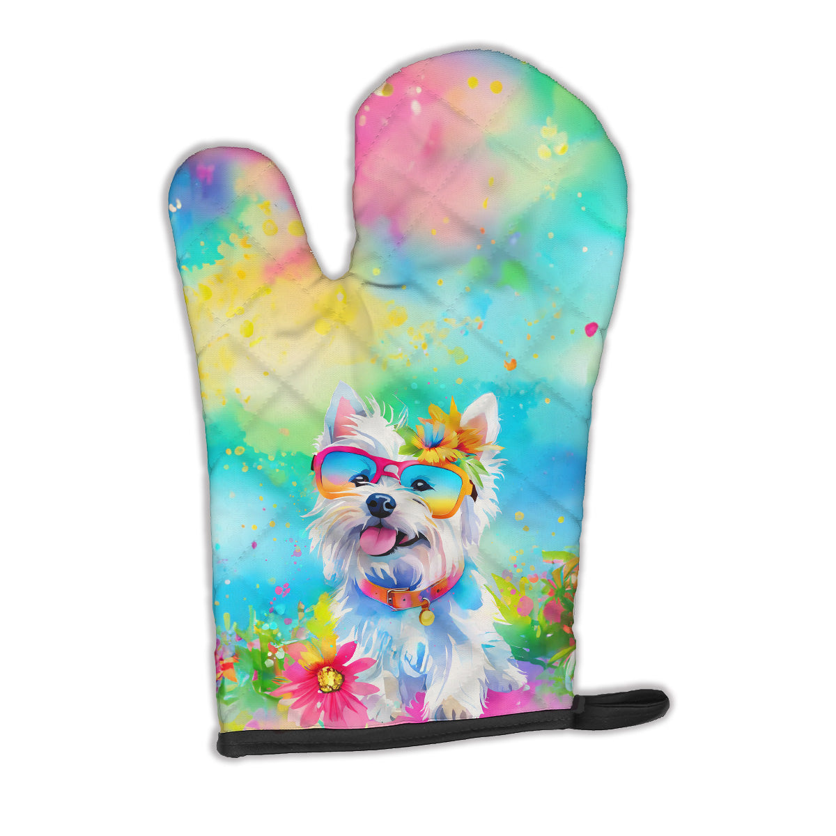 12 x 8.5 in. Unisex Westie Hippie Dawg Polyester Oven Mitt