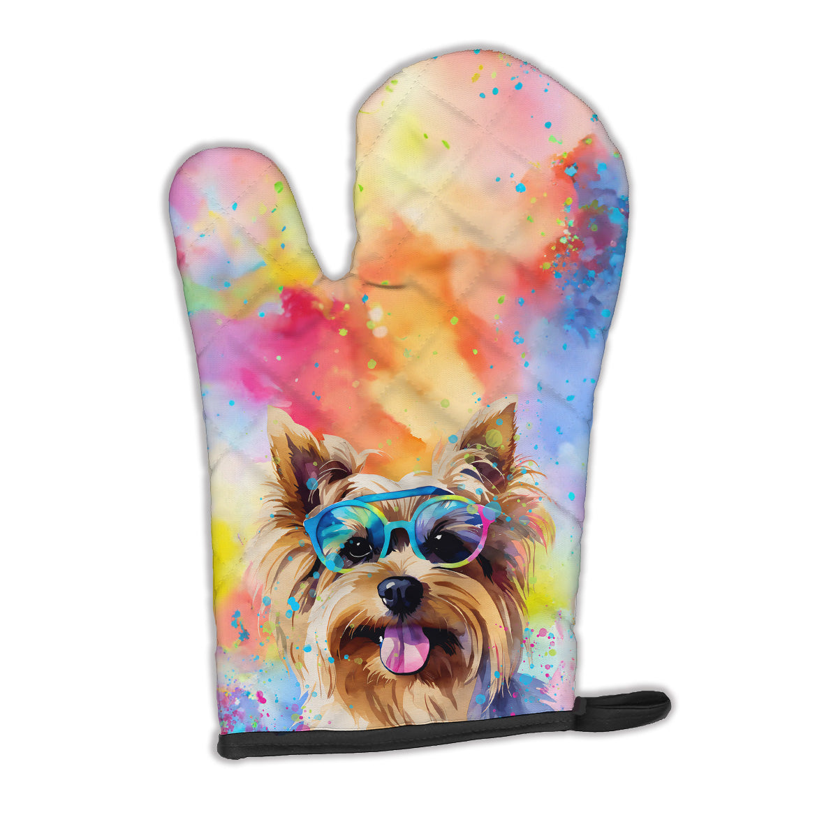 12 x 8.5 in. Unisex Yorkshire Terrier Hippie Dawg Polyester Oven Mitt