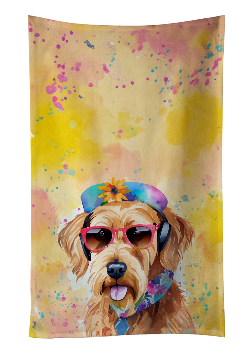 25 x 15 in. Airedale Terrier Hippie Dawg Kitchen Towel