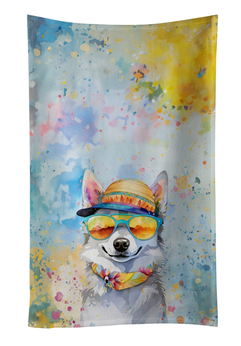 25 x 15 in. Alaskan Klee Kai Hippie Dawg Kitchen Towel