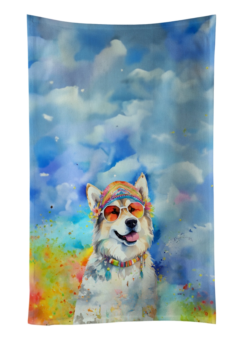 25 x 15 in. Alaskan Malamute Hippie Dawg Kitchen Towel
