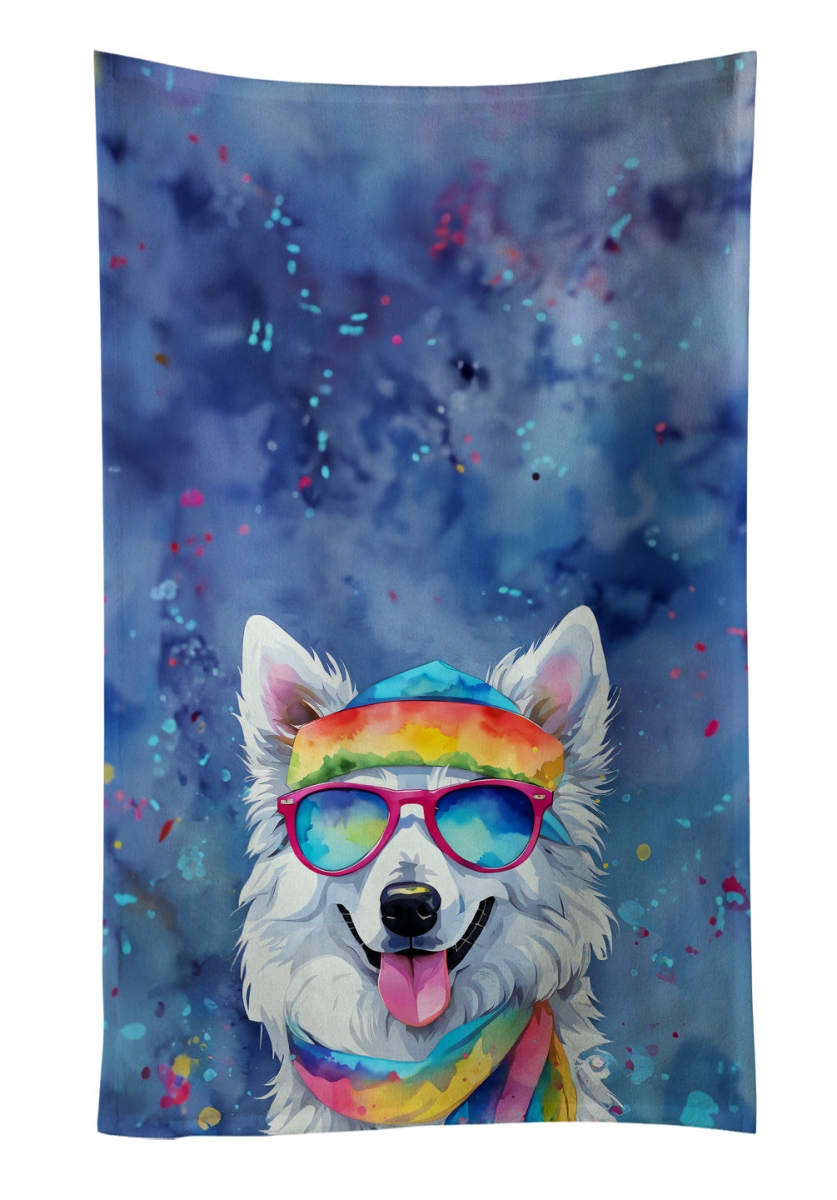 25 x 15 in. American Eskimo Hippie Dawg Kitchen Towel
