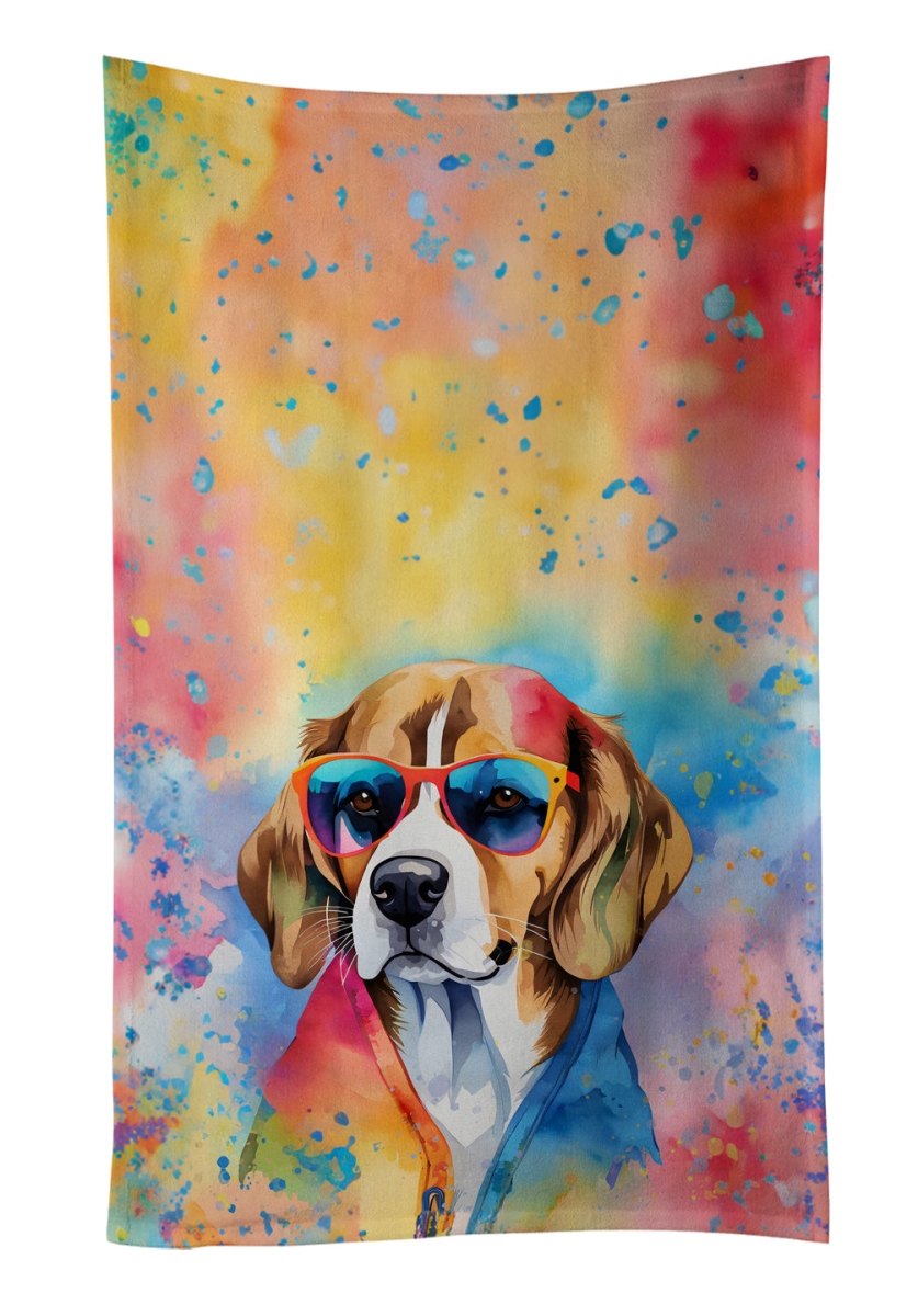 25 x 15 in. Beagle Hippie Dawg Kitchen Towel